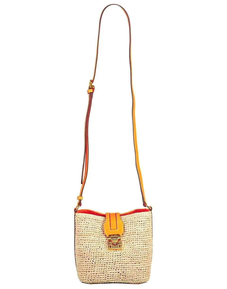 Orange Mini Murphy Raffia Bag