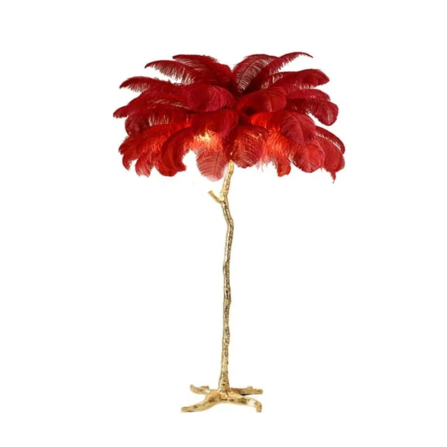 Ostrich Feather Floor Lamp: Graceful Lighting Fixture