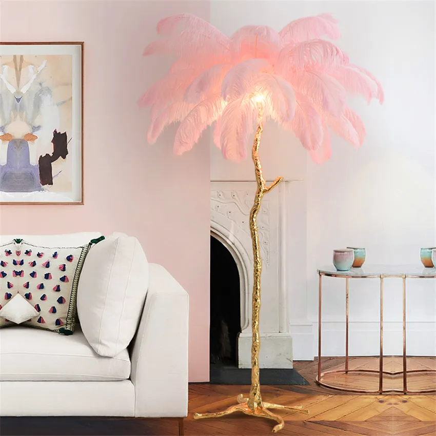 Ostrich Feather Floor Lamp: Graceful Lighting Fixture