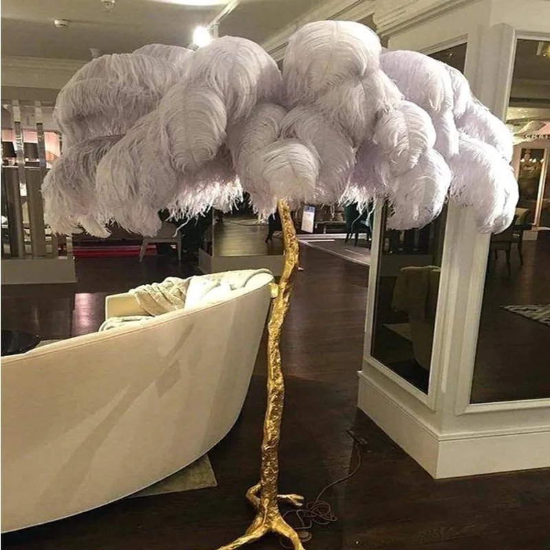 Ostrich Feather Floor Lamp: Graceful Lighting Fixture