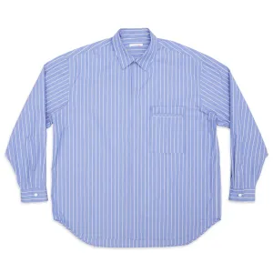 Overturn Shirt - Blue w/ White Stripes Cotton