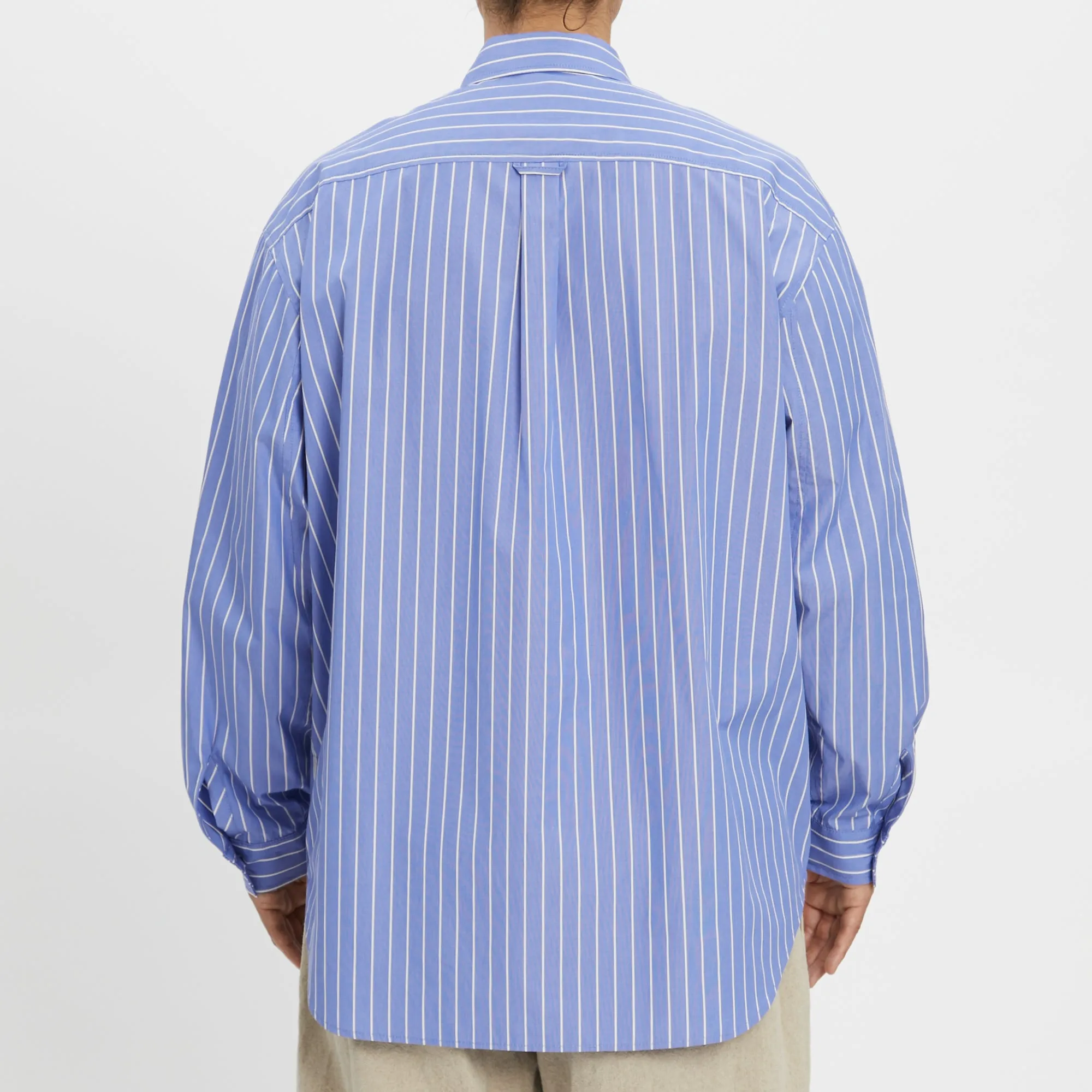 Overturn Shirt - Blue w/ White Stripes Cotton