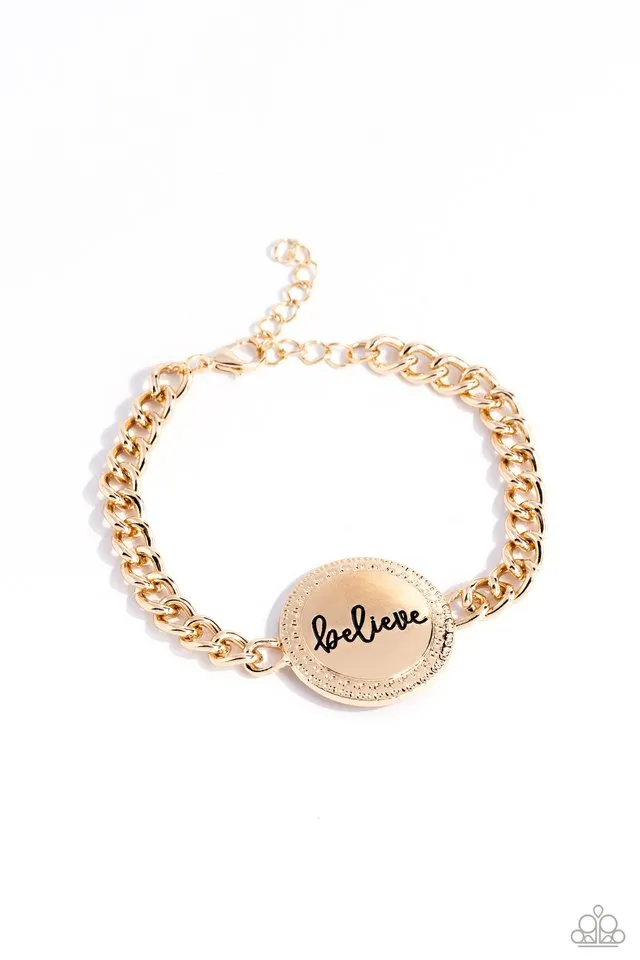 Paparazzi Bracelet ~ Hope and Faith - Gold