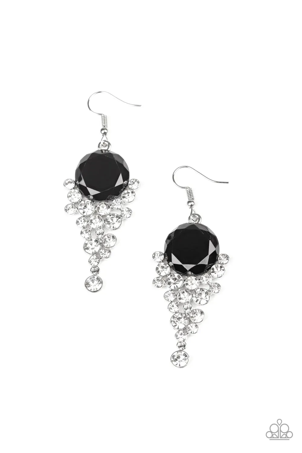 Paparazzi Earring ~ Elegantly Effervescent - Black