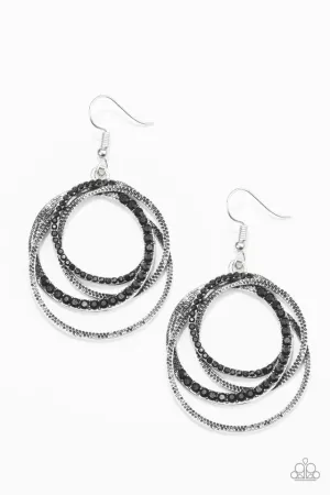 Paparazzi Earring ~ Elegantly Entangled - Black