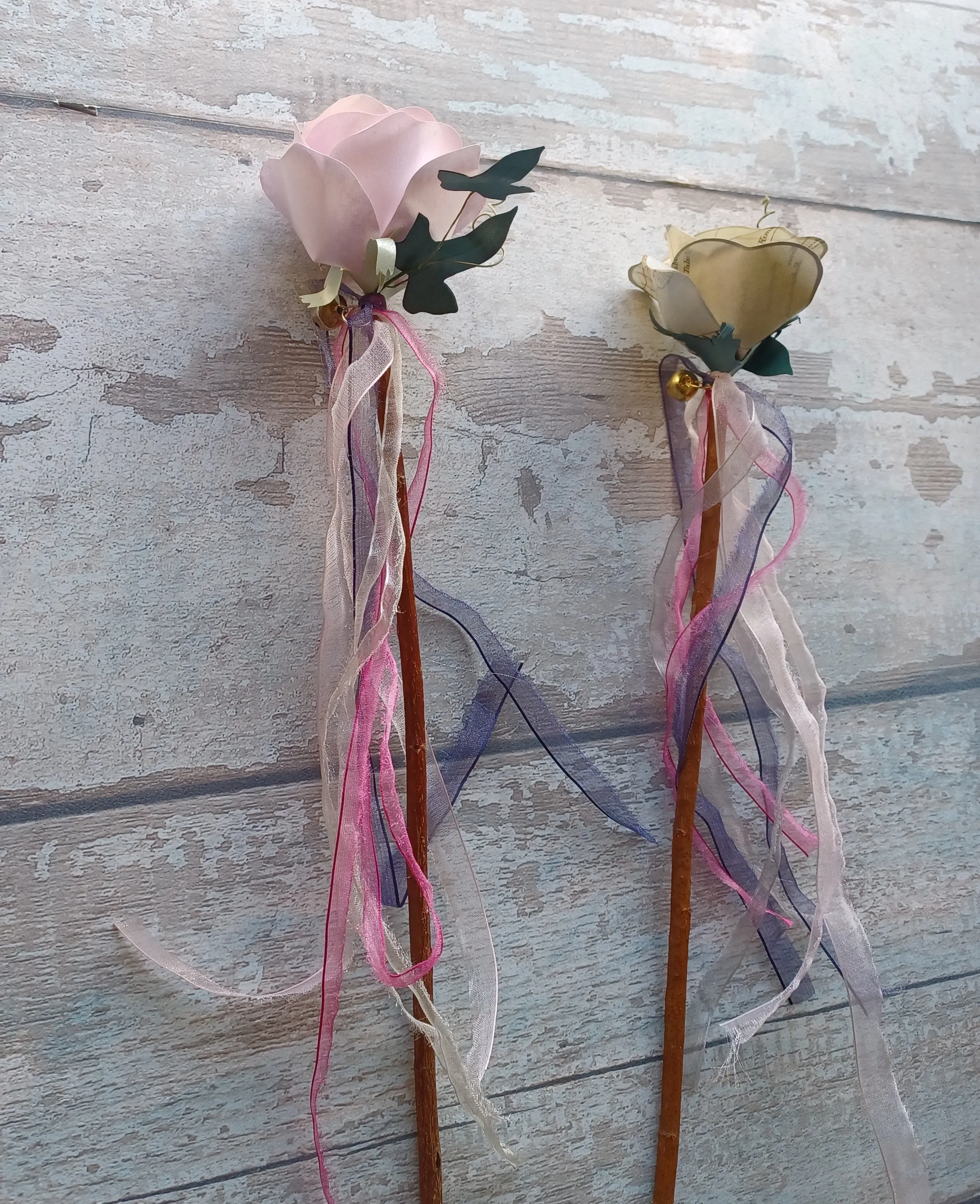 Paper rose wand