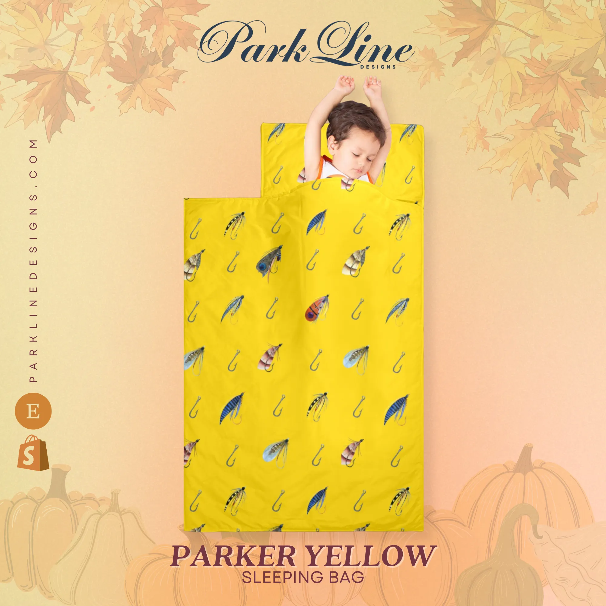 Parker Yellow Kids' Long Sleeping Bag | A Catchy Blend of Comfort & Style | Lightweight and Durable Sleeping Bag for Kids