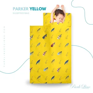 Parker Yellow Kids' Long Sleeping Bag | A Catchy Blend of Comfort & Style | Lightweight and Durable Sleeping Bag for Kids