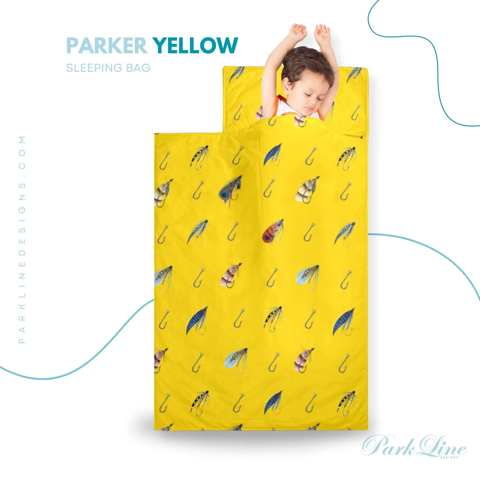 Parker Yellow Kids' Long Sleeping Bag | A Catchy Blend of Comfort & Style | Lightweight and Durable Sleeping Bag for Kids