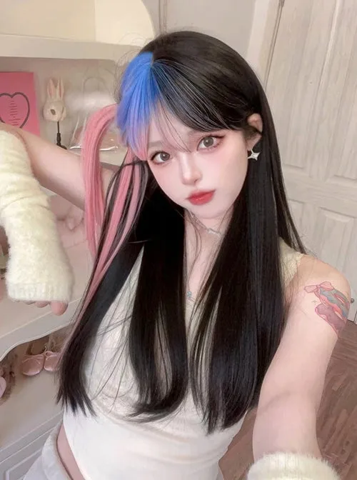 Pastel Goth Money Piece Wig