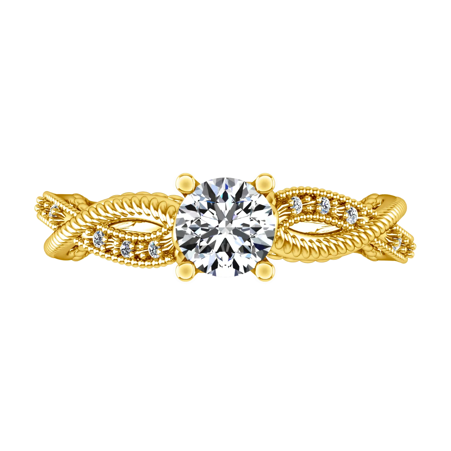 Pave Engagement Ring Maeve 14K Yellow Gold