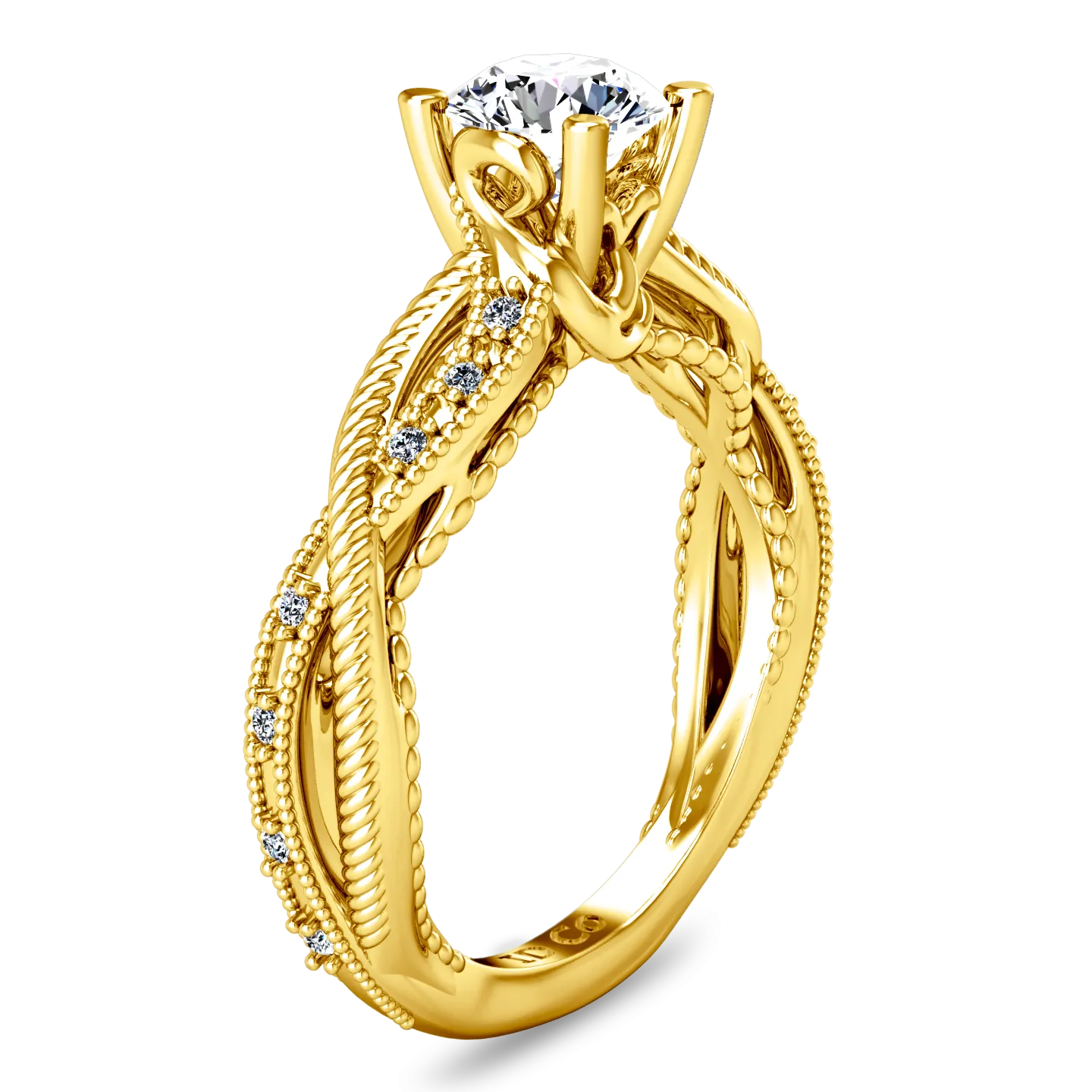 Pave Engagement Ring Maeve 14K Yellow Gold