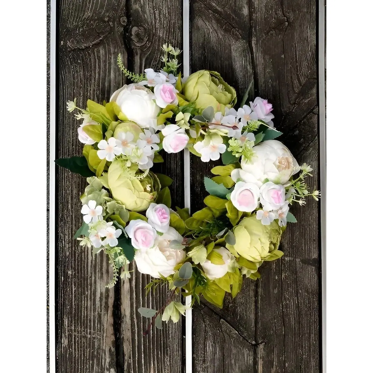 PeonyBloom Wreath - Künstliche Outdoor-Display Herbst Dekor Pfingstrose Kranz