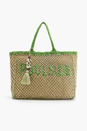 Poolside' Jutemacrame Totein Beige& Green