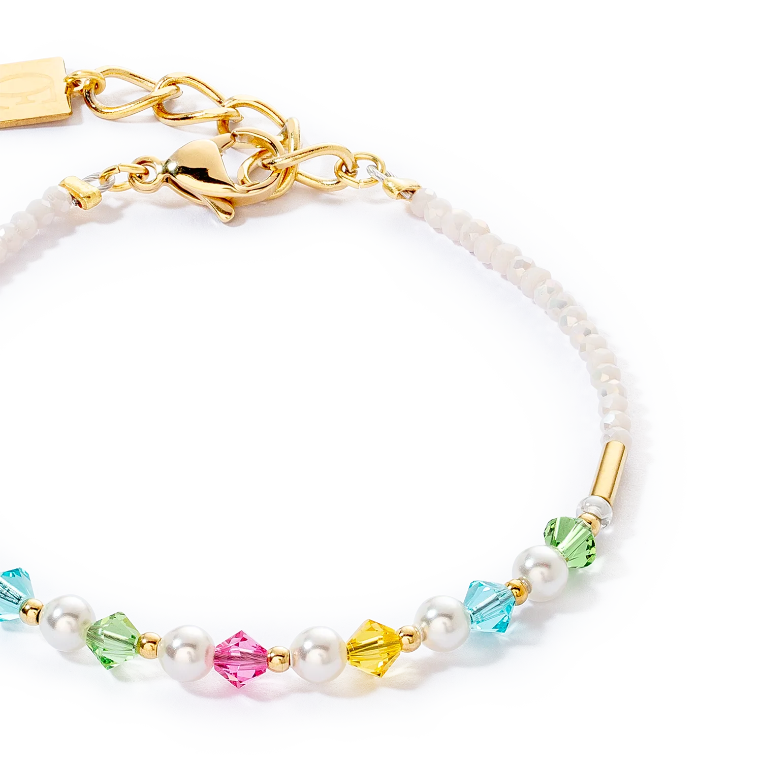 Princess Pearls bracelet gold multicolour