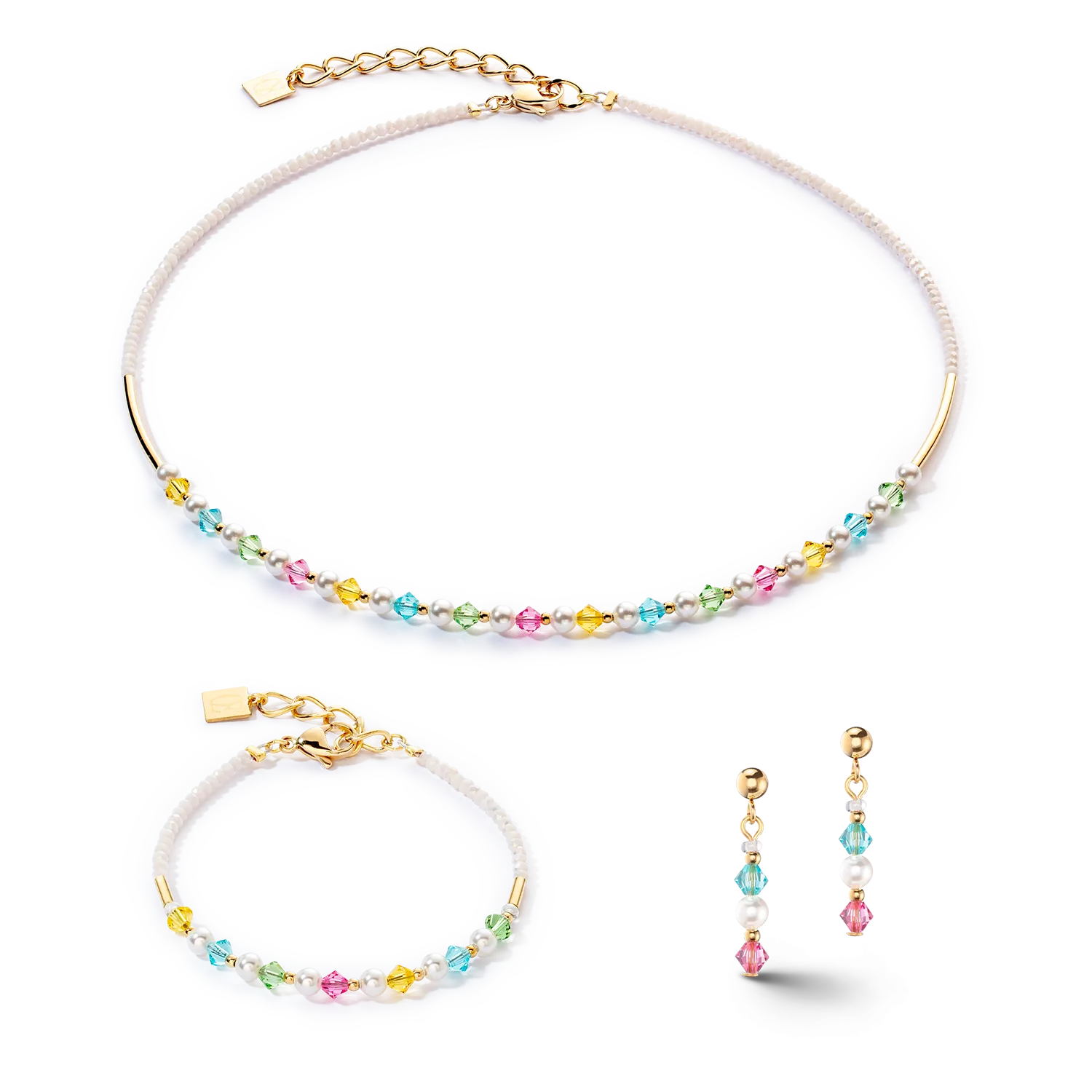 Princess Pearls bracelet gold multicolour