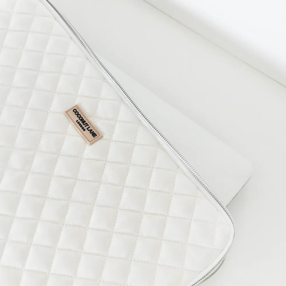 Quilted Milky Coconut Laptop Sleeve