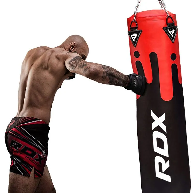 RDX F9 4ft / 5ft 3-in-1 Punch Bag & Gloves Red / Black / White Set