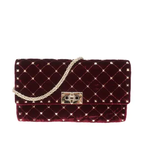 Rockstud Spike Velvet Clutch