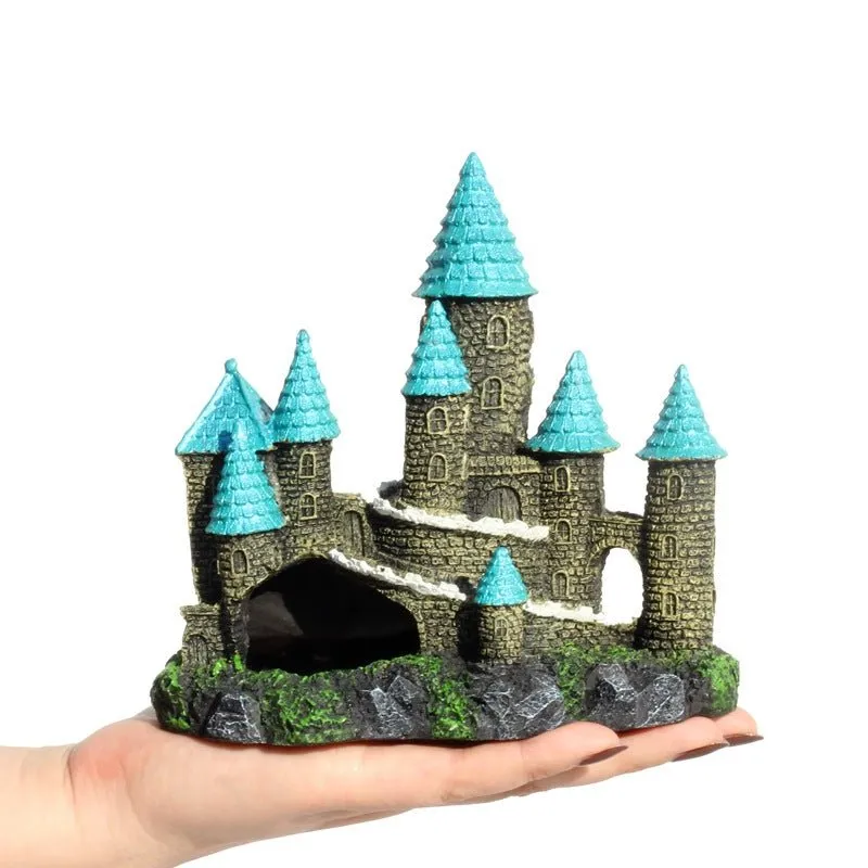 RQ1820 Castle Aquarium Decoration 17.5x12.5x16cm