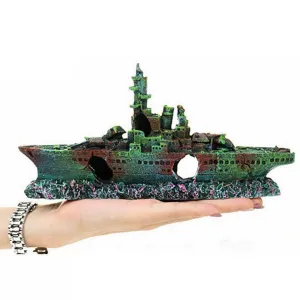 RQ552A Boat Aquarium Decoration 23x5x11cm