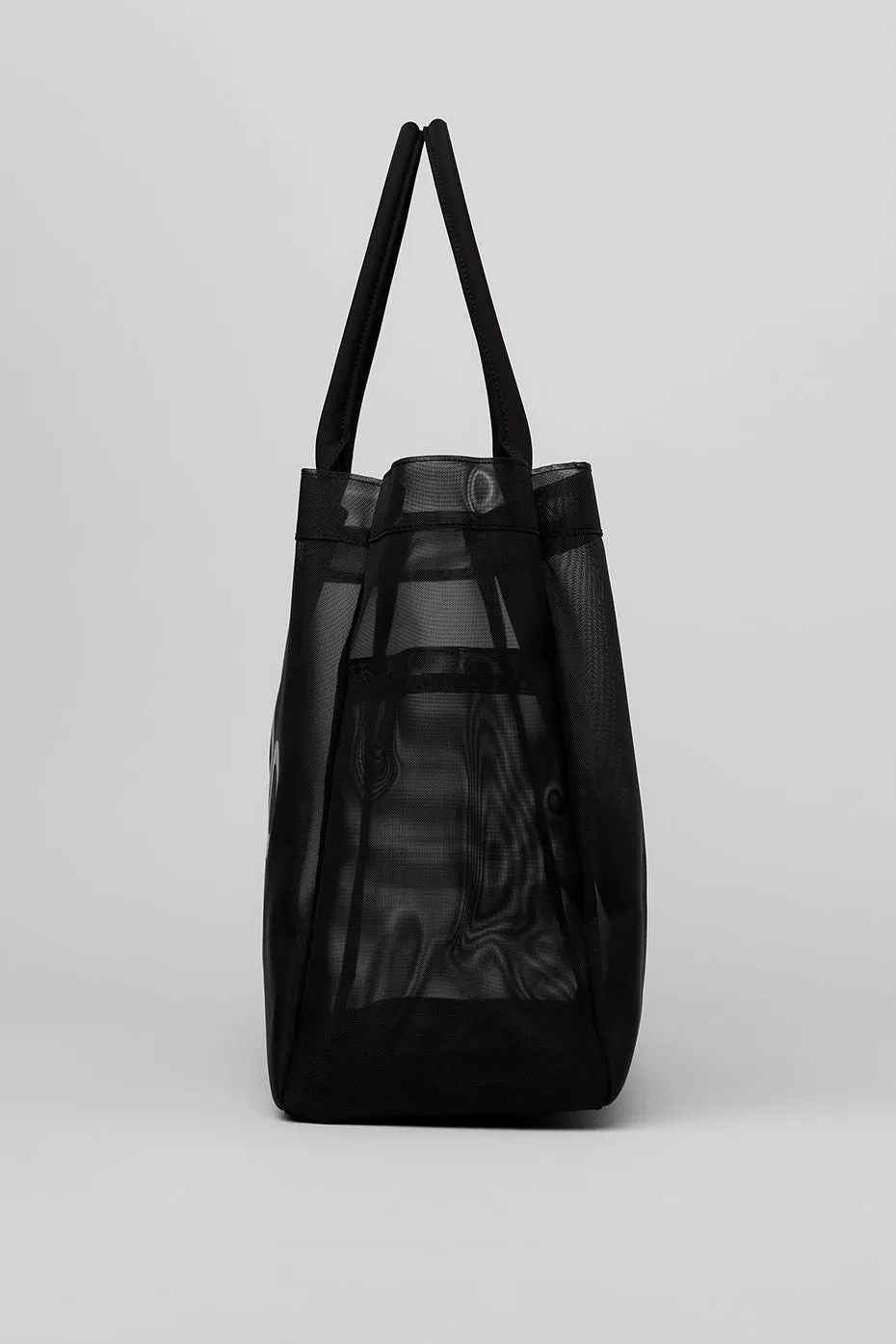 Sheer Cross Body Bucket Bag - Black