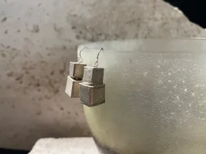 Silver Cube Earrings