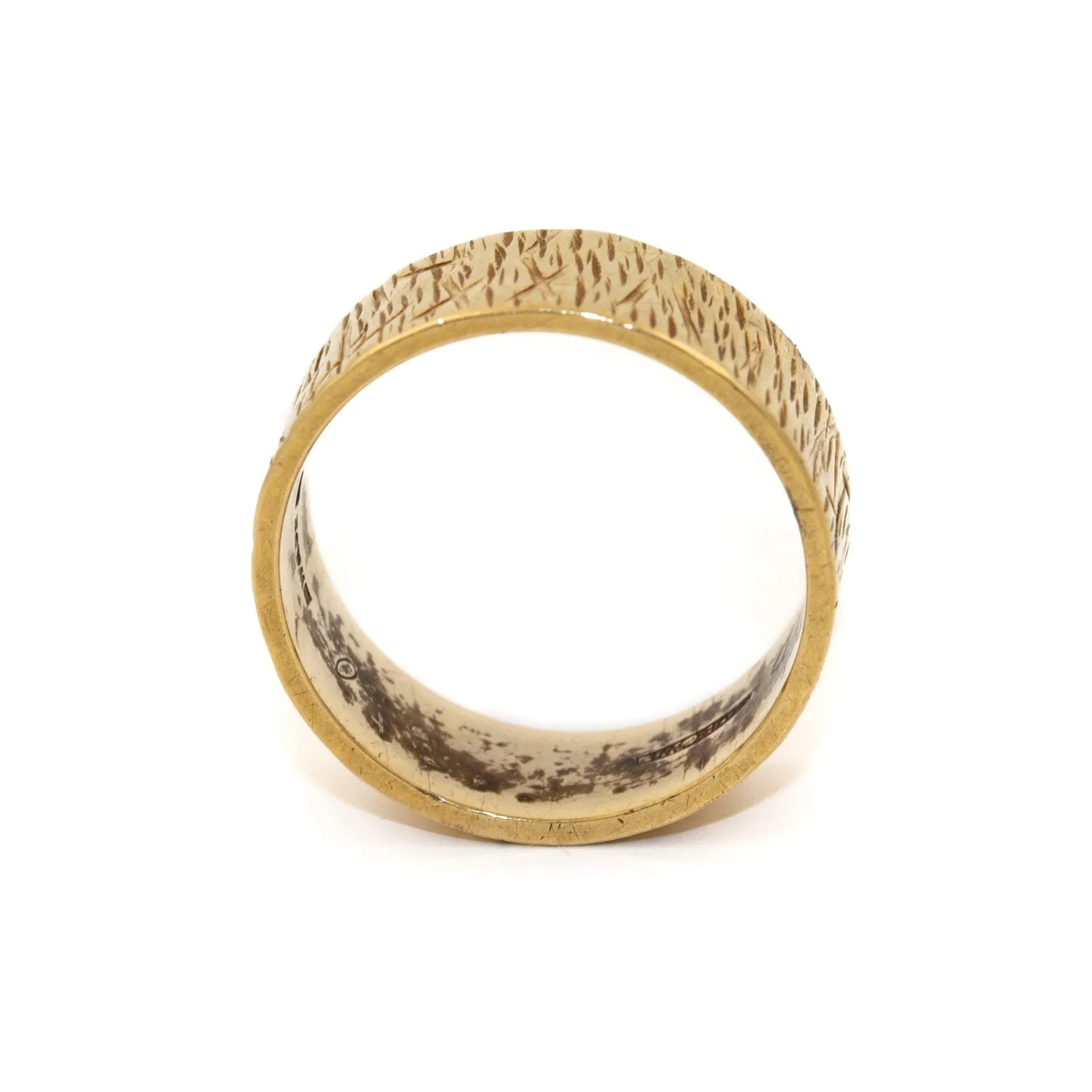 Slash Textured 18K Gold Band