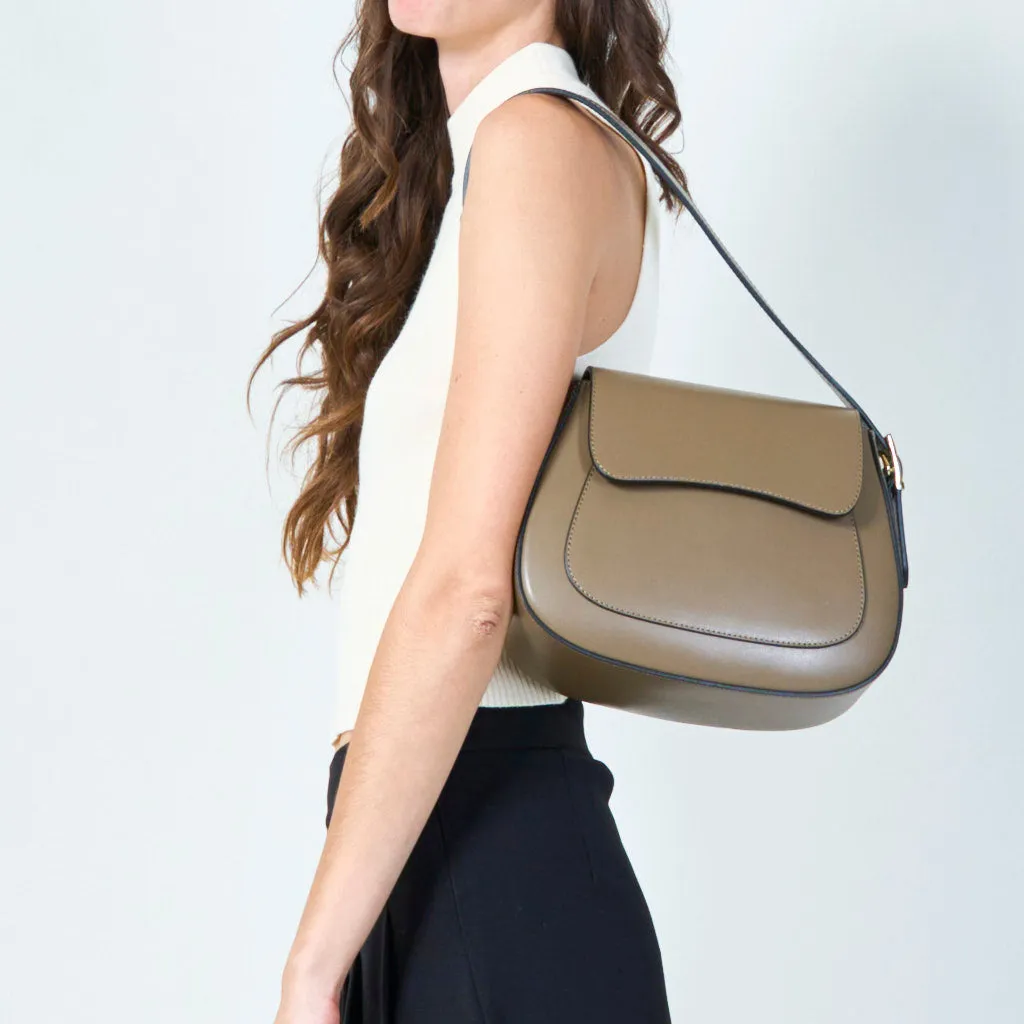 Sleek flap shoulder bag wholesale