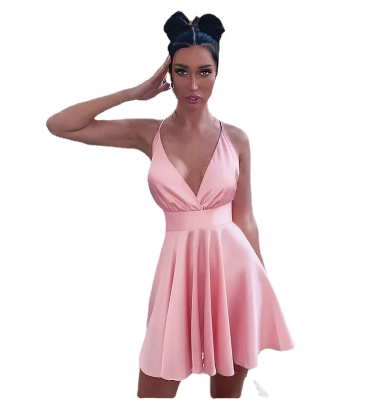 Slim-Fit Graceful Slip Bow Dress