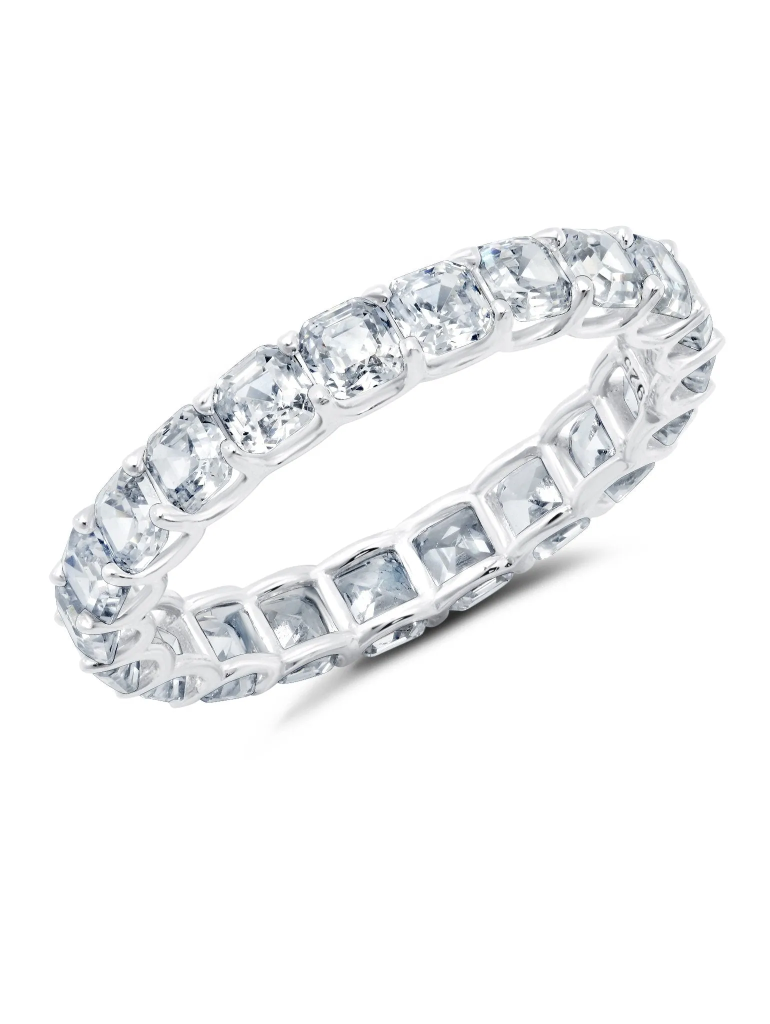 Small Asscher Cut Eternity Band in Platinum