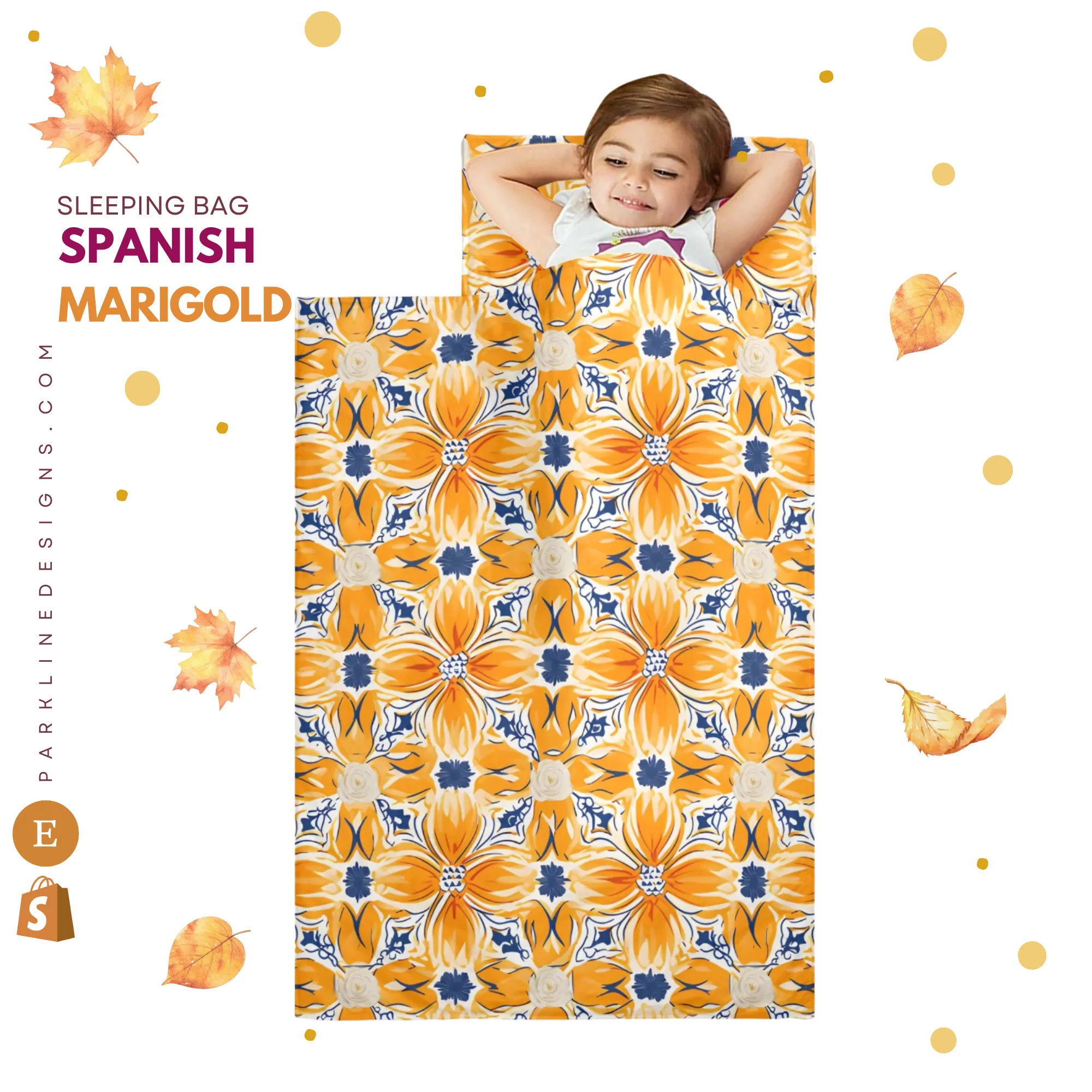 Spanish Marigold Kids' Long Sleeping Bag | Lightweight and Durable Sleeping Bag for Kids | Perfect Autumn Gifts