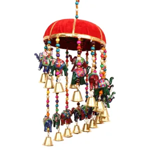 Sparkling 19 Elephant Set Wind Chime for Home Decor