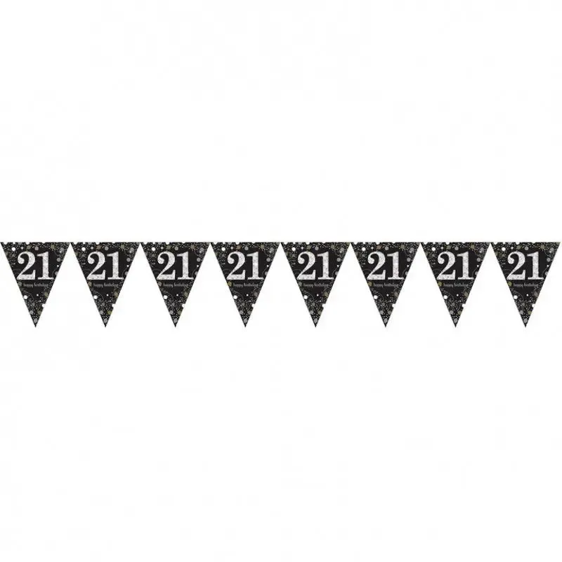 Sparkling Black 21st Bunting