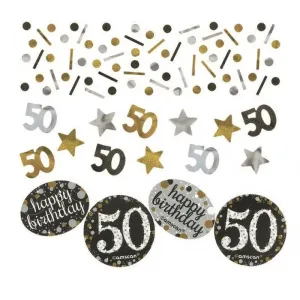 Sparkling Black Confetti - 50th