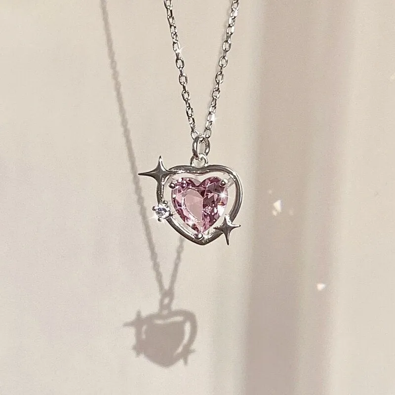 Sparkling Crystal Heart Necklace