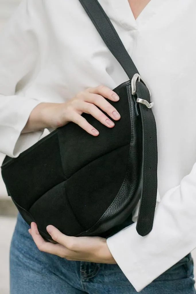 Suede Leather Sling cum Shoulder Bag