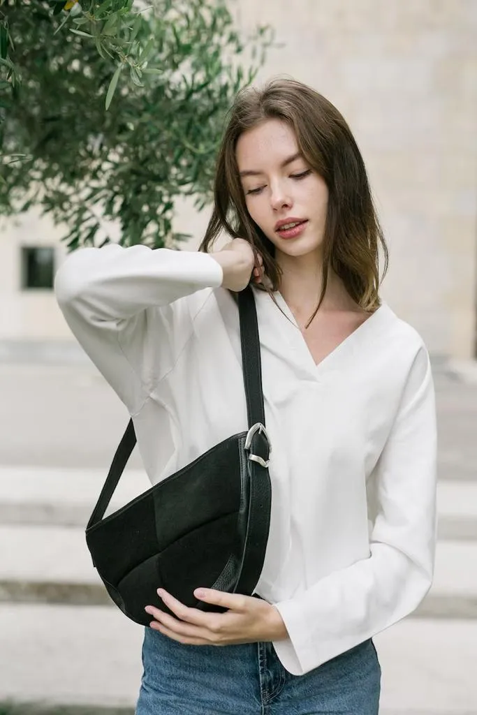 Suede Leather Sling cum Shoulder Bag