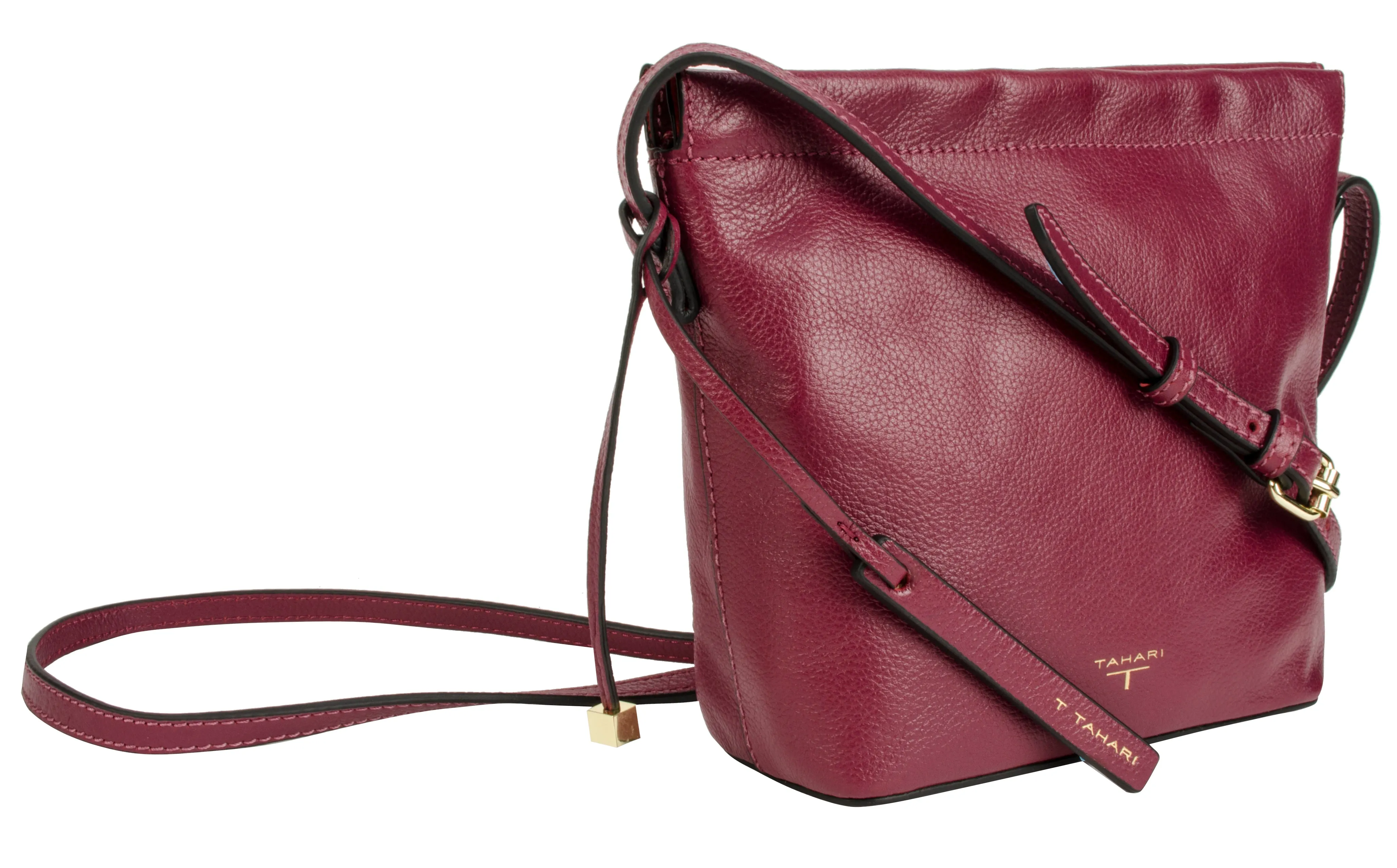 Tahari Sienna Bucket Leather Crossbody Bag