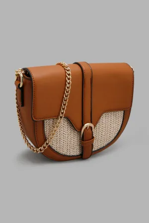 Tan Saddle Crossbody Bag