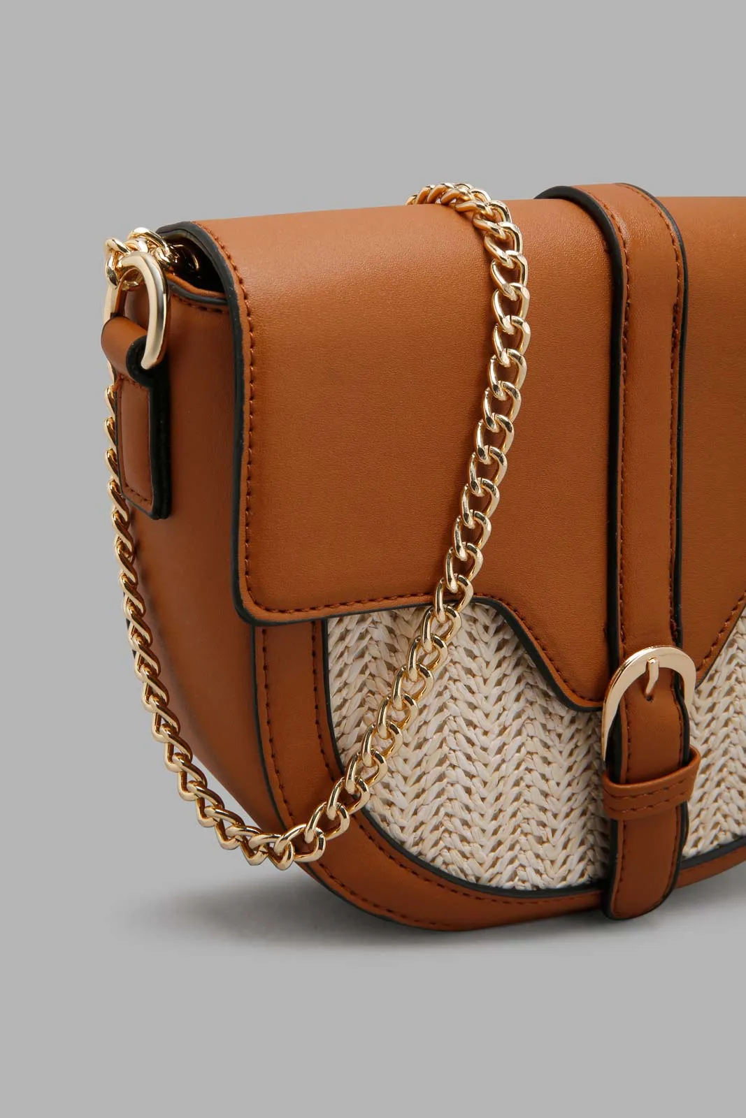 Tan Saddle Crossbody Bag