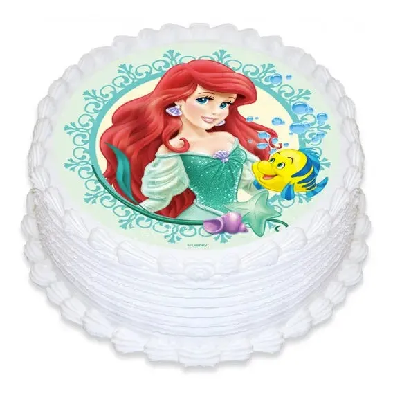 The Little Mermaid Ariel & Flounder Edible Cake Image