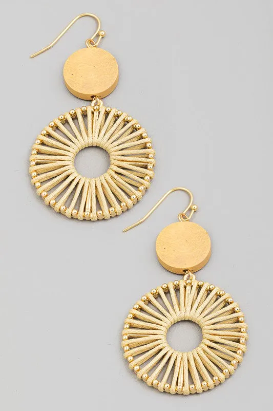 Tiered Braided Hoop Drop Hook Earrings