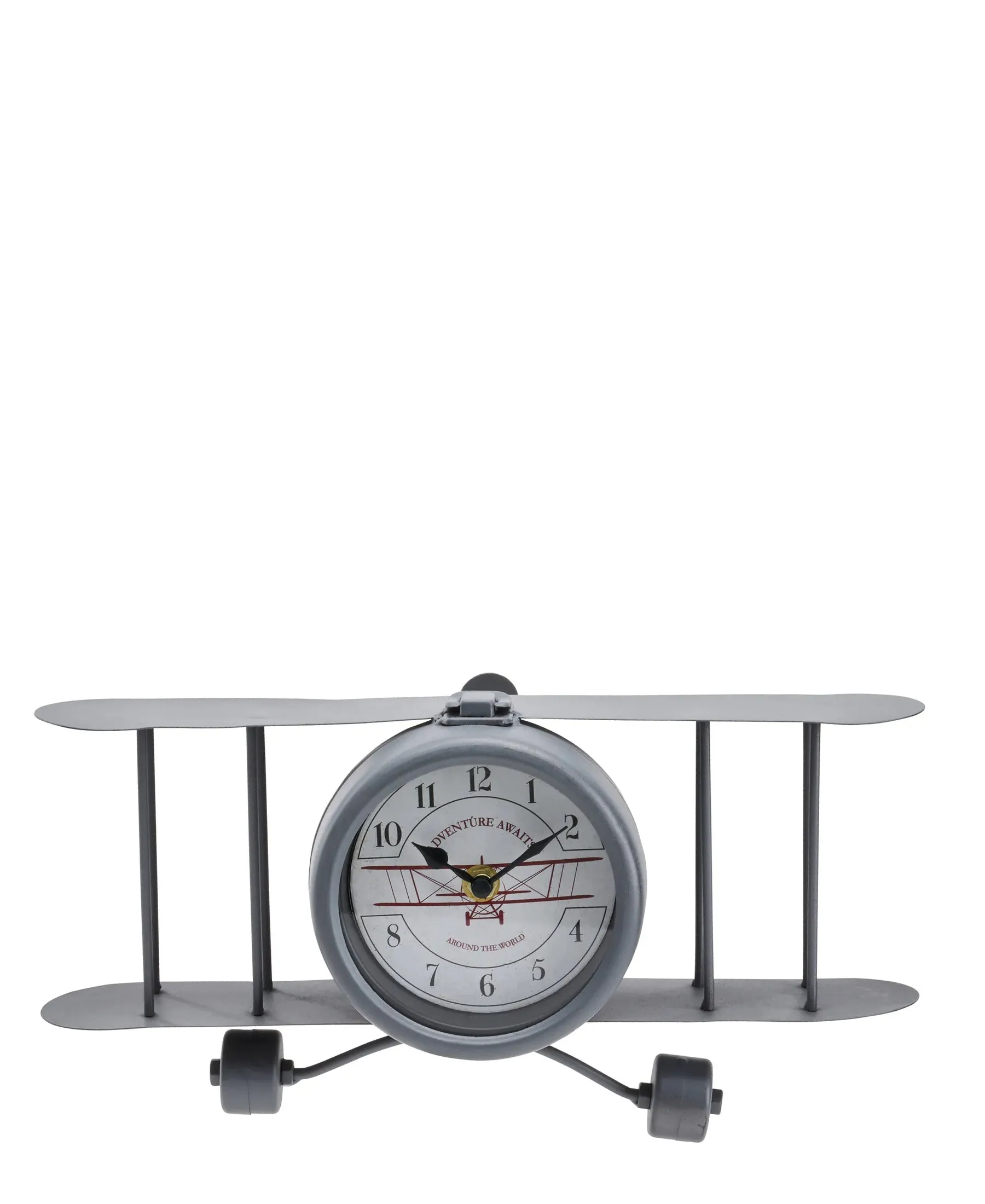 Urban Decor Retro Clock Airplane - Grey