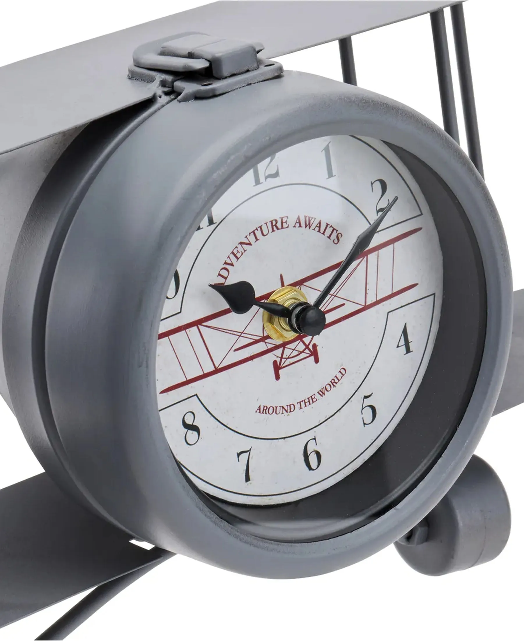 Urban Decor Retro Clock Airplane - Grey