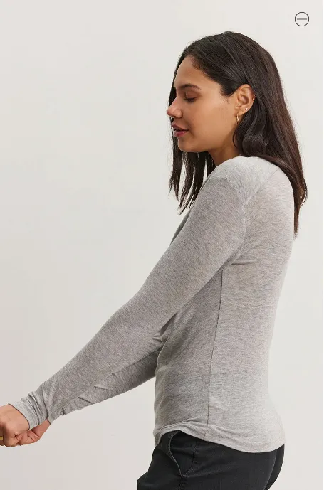 Velvet Patty06 Cowl Neck Top | Heather Grey