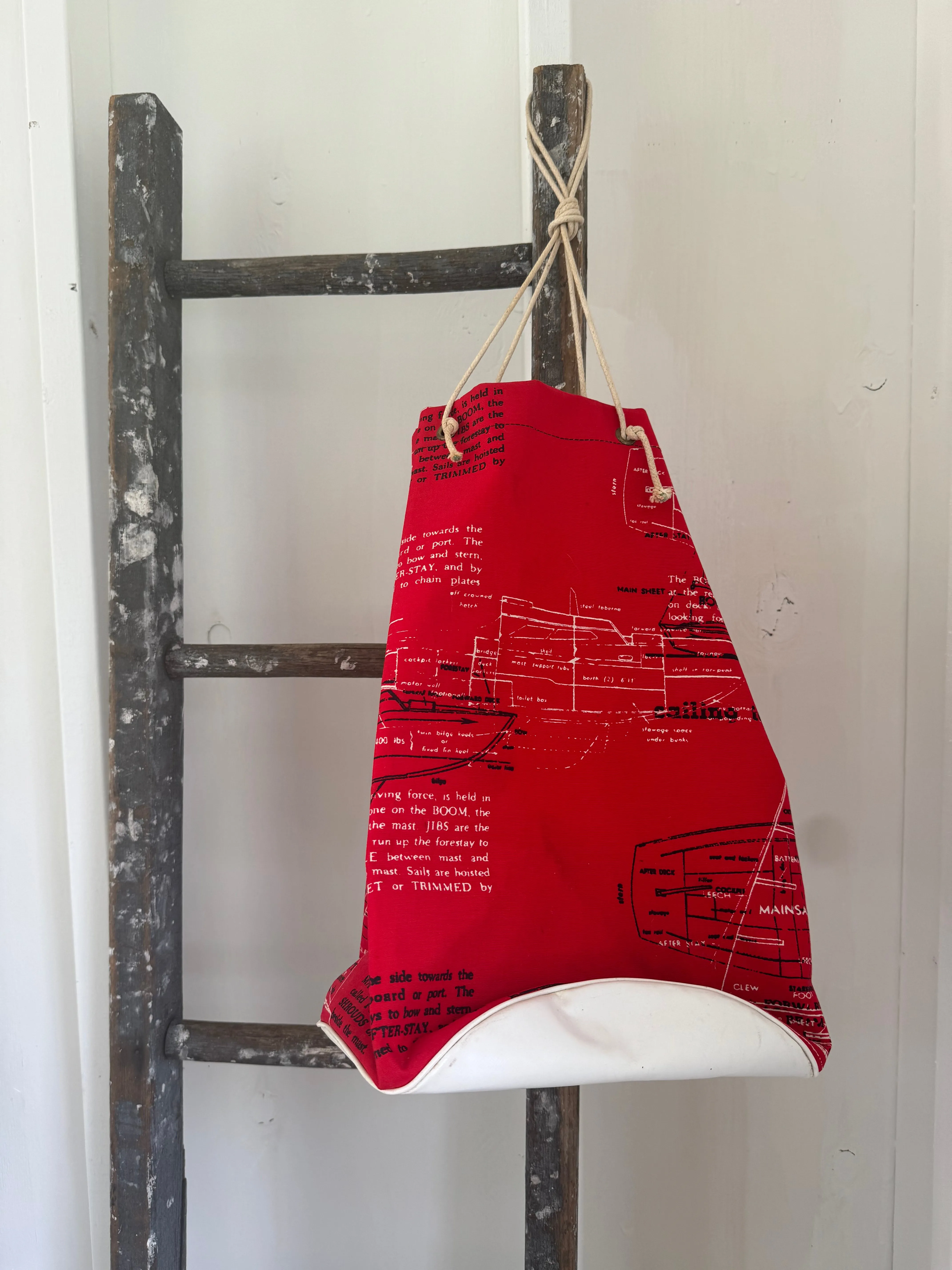 Vintage 70s Sailboat Ditty Bag