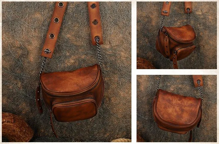 Vintage Womens Small Saddle Bag Cross Shoulder Bag For Women