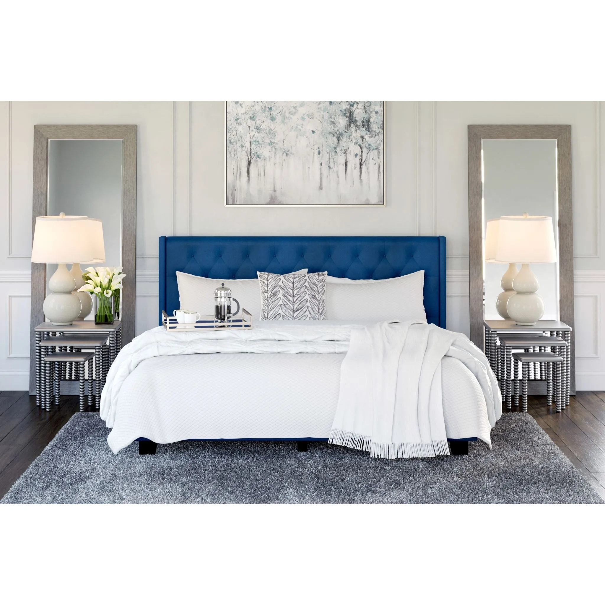 Vintasso Upholstered King Bed