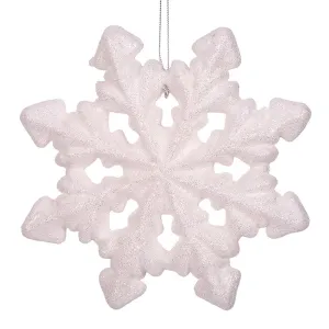 White Glitter Polyfoam Snowflake Tree Decoration